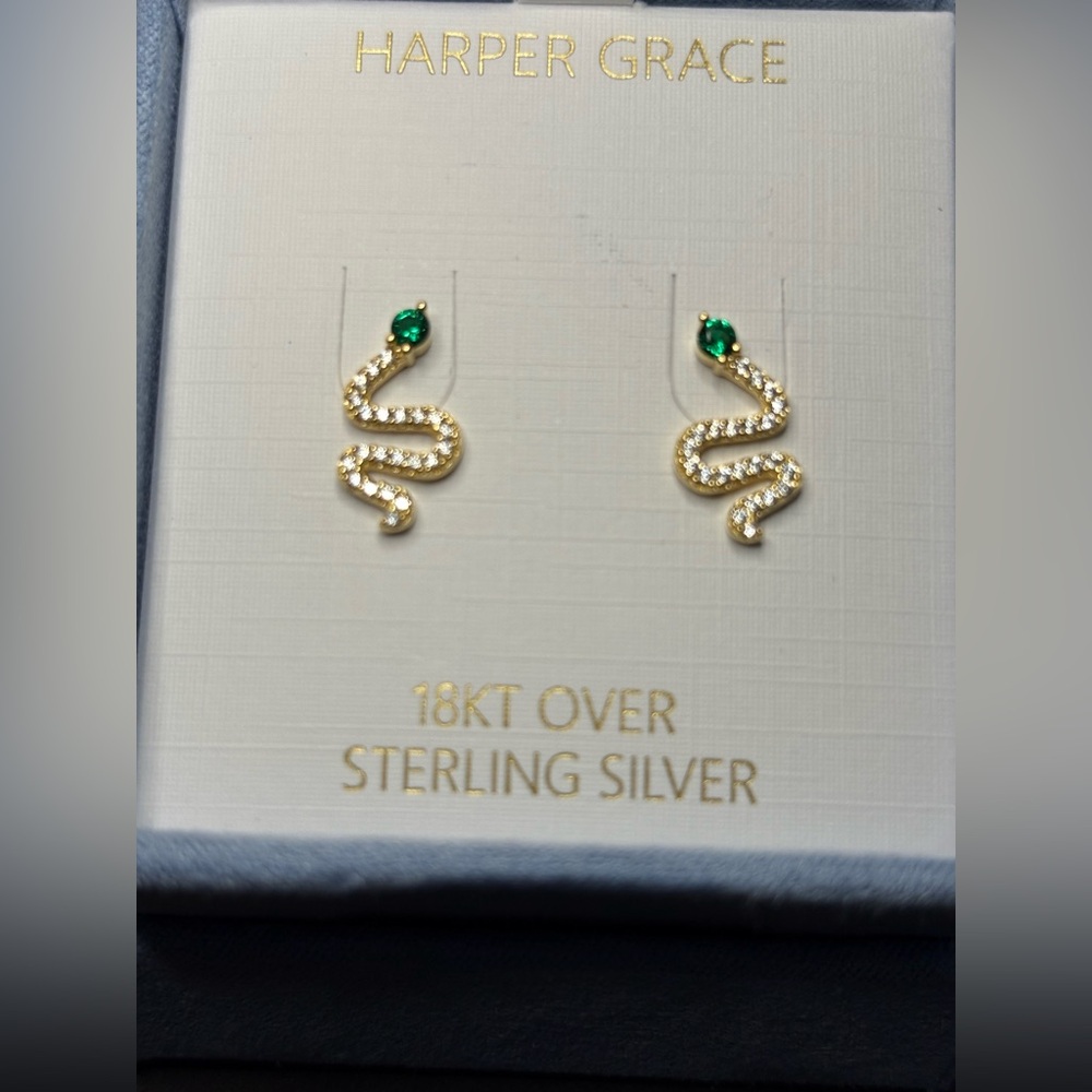 Gold and Green Elegant Earrings